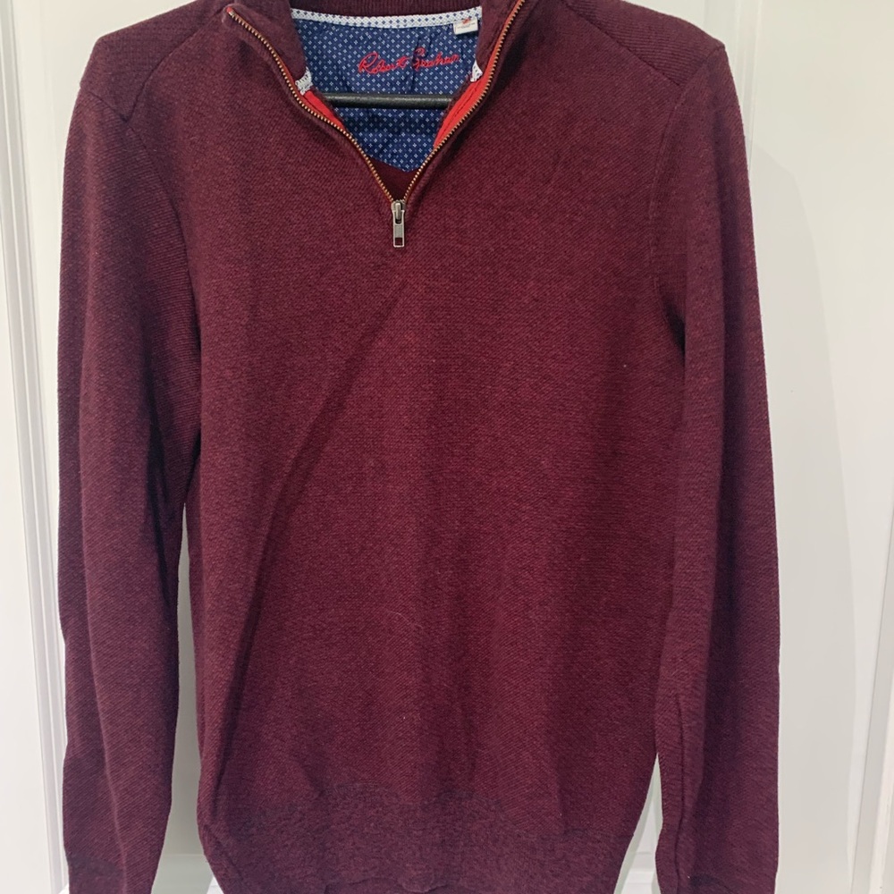 Robert Graham Red Zip Up Sweater A4